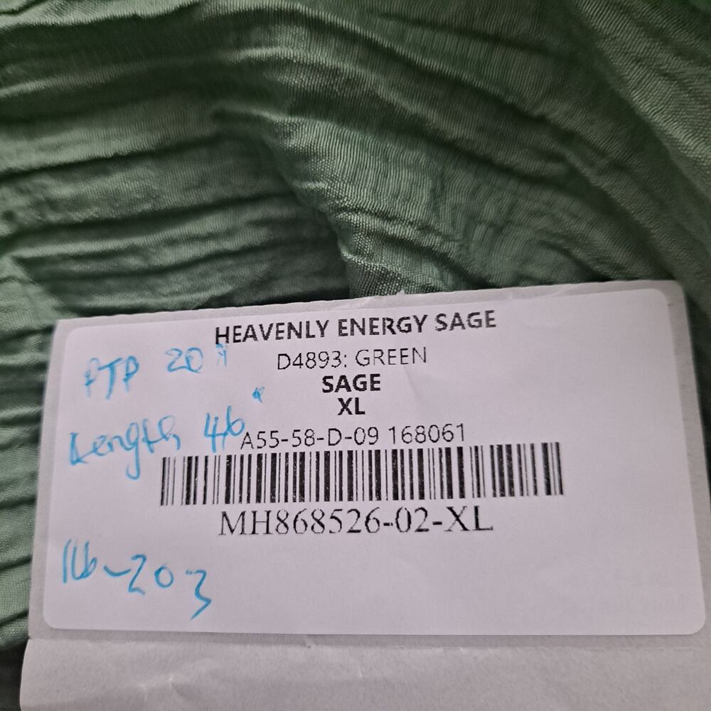 NWT Lulus Heavenly Energy Textured Dress Puff Sleeve Midi Sage Womens Size XL - Picture 12 of 12